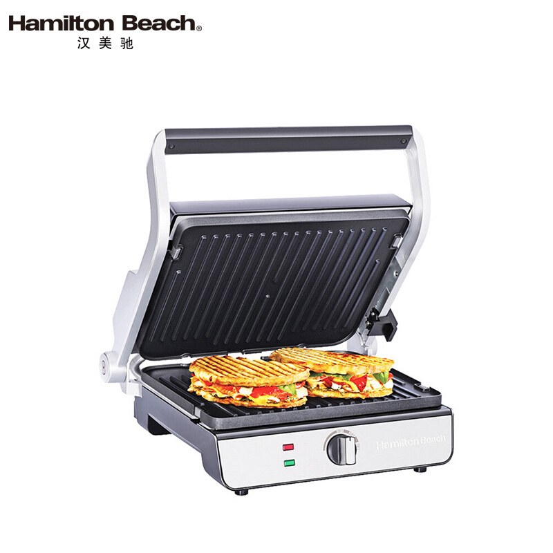 汉美驰(Hamilton Beach)煎烤机 25341-CN 多功能电饼铛 全自动 家用双面加热薄饼机