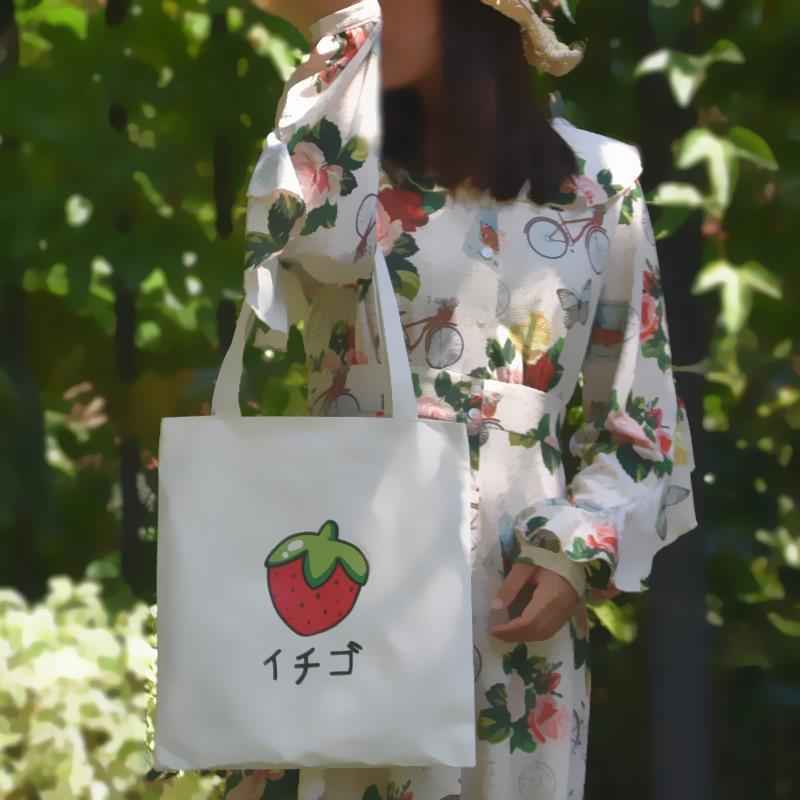 2021新款大号手提帆布包女学生单肩包装书袋子韩版装书袋大号挎包 纯色白无图案