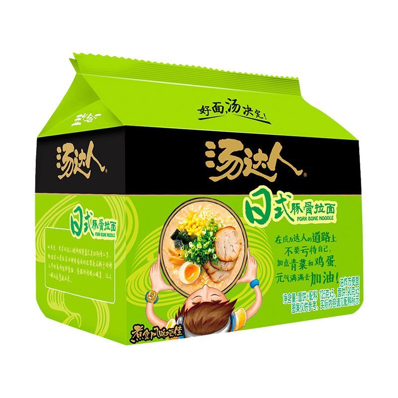 统一汤达人日式豚骨拉面方便面125g*5