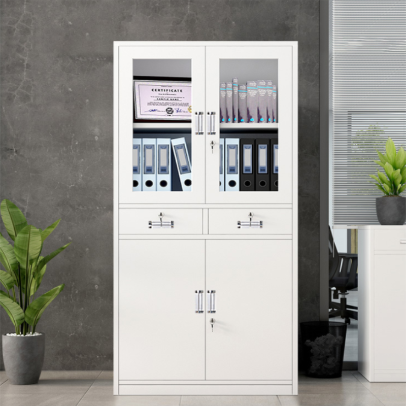 铜林牌 办公柜 铁制文件柜中二斗850*390*1800高清大图