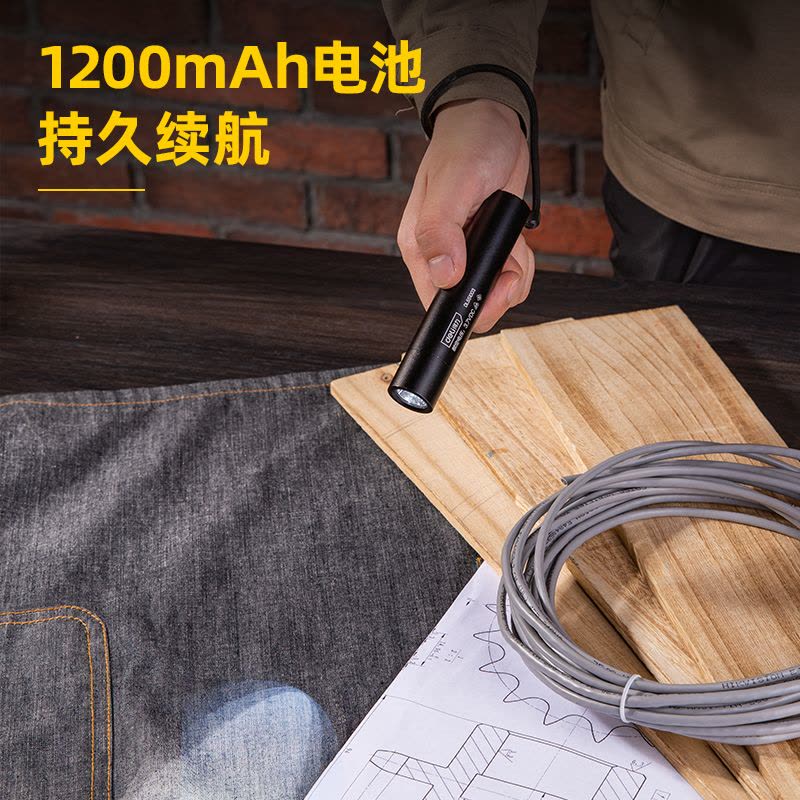 得力 DL551003 LED灯强光远射手电筒 可充电迷你便携式家用户外骑行应急灯照明灯 2个起订图片