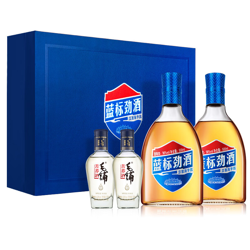 劲牌 劲酒 蓝标劲酒 过节送礼 36度 500mL*2瓶礼盒装 中国劲酒高清大图