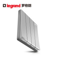 罗格朗Legrand开关插座面板逸景深砂银色四开双控四位双极家用暗装墙壁电源86型双控开关