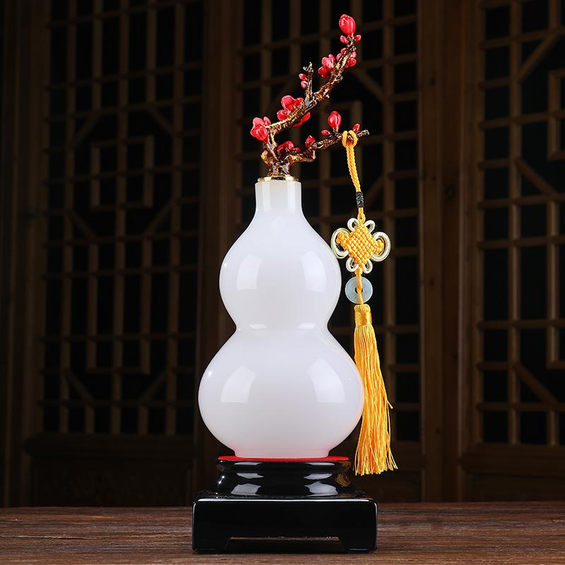 家柏饰(CORATED)琉璃玉葫芦摆件玉石工艺品创意客厅玄关酒柜电视柜装饰品高清大图