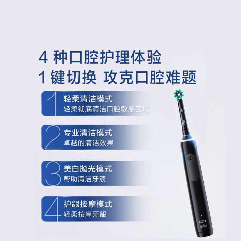欧乐B(Oral-B)成人电动牙刷男士刷3D声波圆头Pro系列深度清洁牙龈按摩 ProUltra 马卡龙粉高清大图