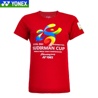 尤尼克斯(YONEX)2019年新款羽毛球服苏迪曼杯纪念服文化衫男女运动 女款-YOBC8076CR-红色 S