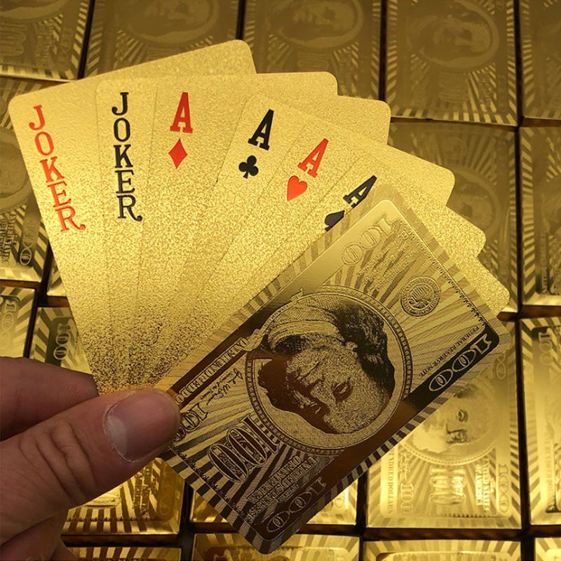 黄金扑克金色防水炫酷土豪金黄色金扑克学生|[玩坏包换]金色US