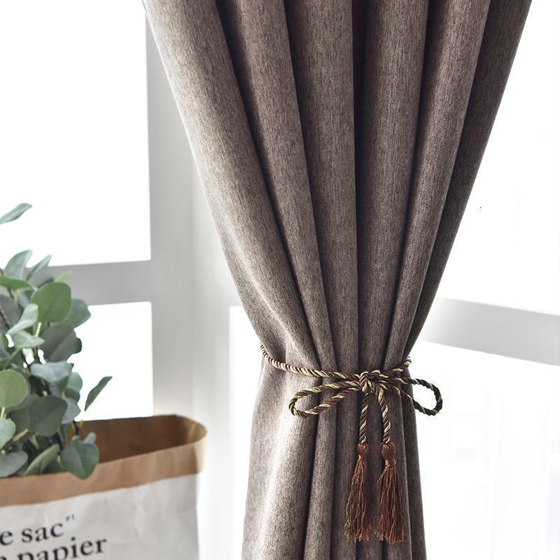 家柏饰(CORATED)窗帘免打孔安装北欧简约遮光保暖帘卧室学生宿舍挡风保暖隔断帘 咖色-挂钩式(MYT) (内宽0.7-0.8米用)帘宽1.2*高2米单片