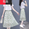 YIBUSHENG法式小众雪纺碎花连衣裙女季新款小清新半身裙子两件套装小个子