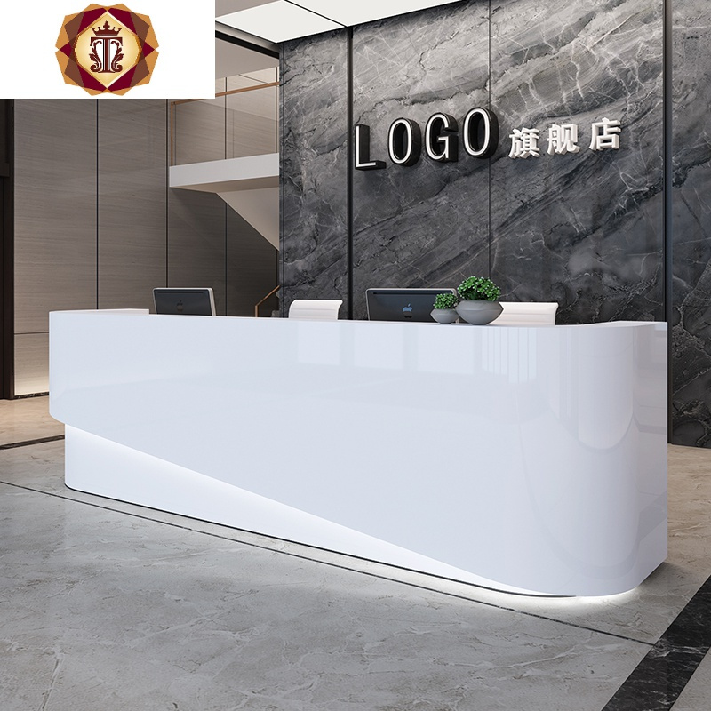 三维工匠接待台571499916857 三维工匠前台烤漆定做弧形异型吧台医院