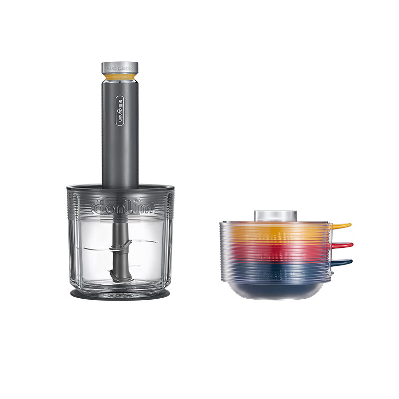 东菱(DonLim)家用绞肉机 套娃佐料机 电动搅拌机多功能料理棒DL-5028(玻璃碗)