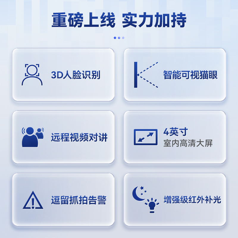 飞利浦(Philips)智能锁702FVP小蓝盾智能锁 人脸识别指纹密码智能门锁 可视猫眼电子锁 曜石黑