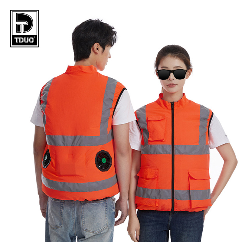 TDUO夏季马甲背心降温空调服风扇服FZ1 件 XL 荧光橙