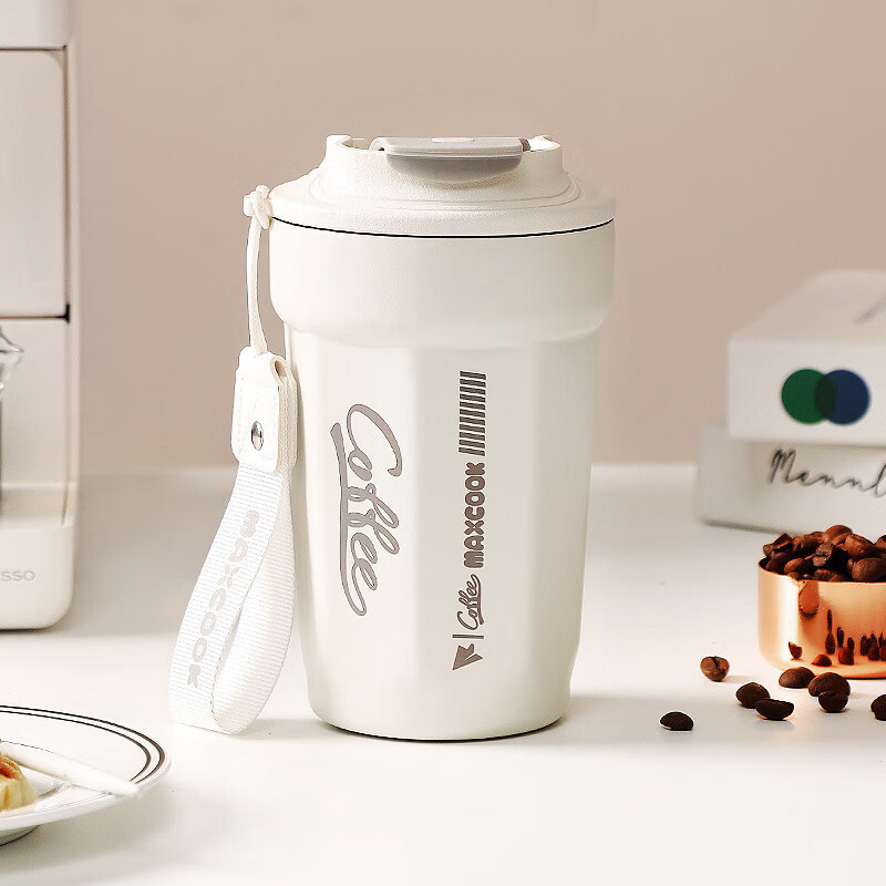 MAXCOOK美厨咖啡杯450ml304不锈钢白色MCB1327高清大图