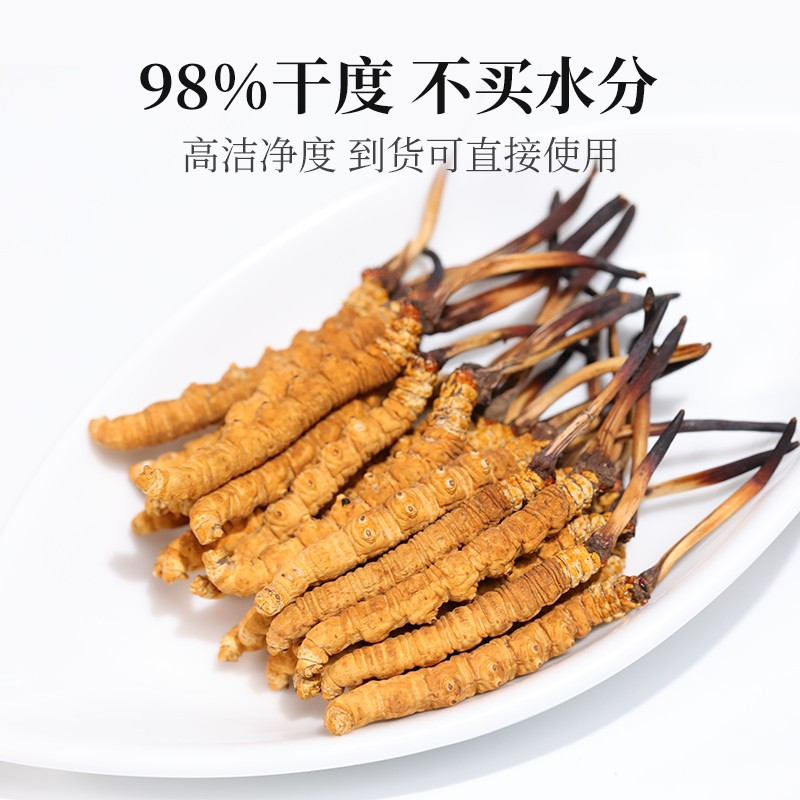 阿依舍 冬虫夏草虫草正品冬虫草王 5条/g 50克 250条干货黄金实木礼盒装