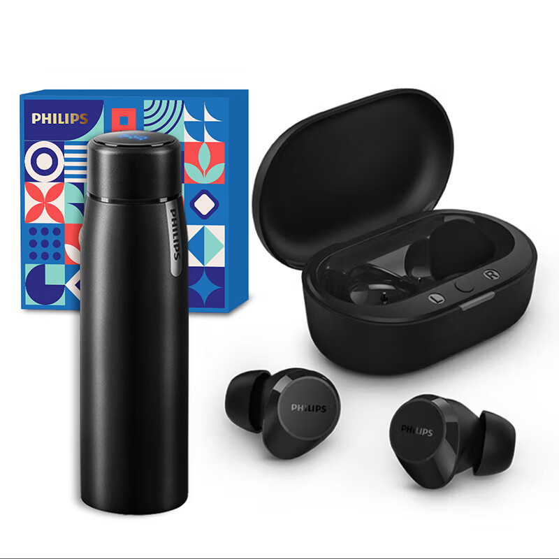 飞利浦(PHILIPS)蓝牙耳机&保温杯套装-J-G0053蓝牙耳机+保温杯高清大图