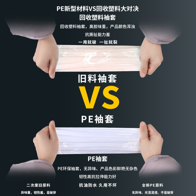 一次性套袖塑料加厚防水透明厨房工作成人护袖袖套袖口防油-【200只装】高清大图