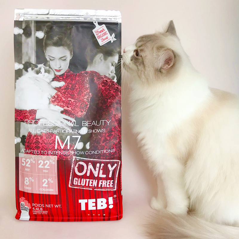 TEB!汤恩贝M7有机胶原蛋白专业繁育渠道赛级成猫幼猫猫粮全猫种美毛功能猫干粮无谷粮4.4磅2kg高清大图