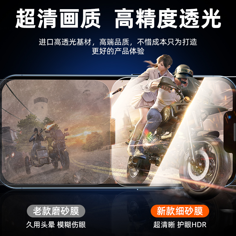 菲利迪 苹果13钢化膜iPhone13磨砂手机膜13promax全屏覆盖防指纹mini游戏膜全包贴膜防爆防摔ip