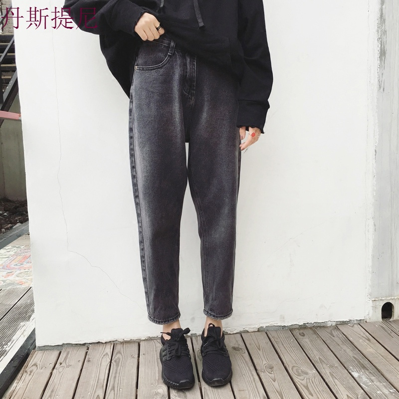 胖妹妹秋装新款2018大码女装200斤胖mm牛仔裤阔腿女裤子宽松显瘦