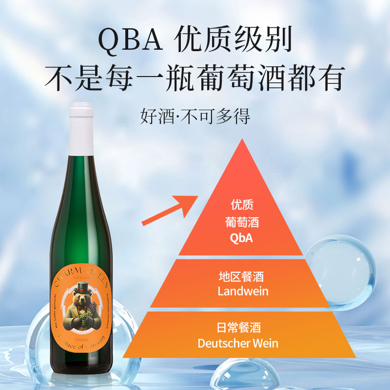 德国原瓶原装进口酒庄直采魅后绅士熊优质雷司令干白葡萄酒750ml高清大图