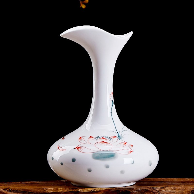 cb11景德镇手绘陶瓷花瓶花插创意结婚餐桌办公室家居装饰摆件饰品_430