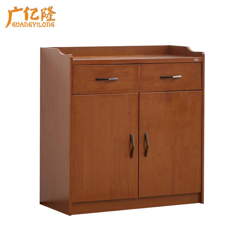 广亿隆木质茶水柜宿舍胶板鞋柜餐边柜两门两抽80*40*82cm高清大图