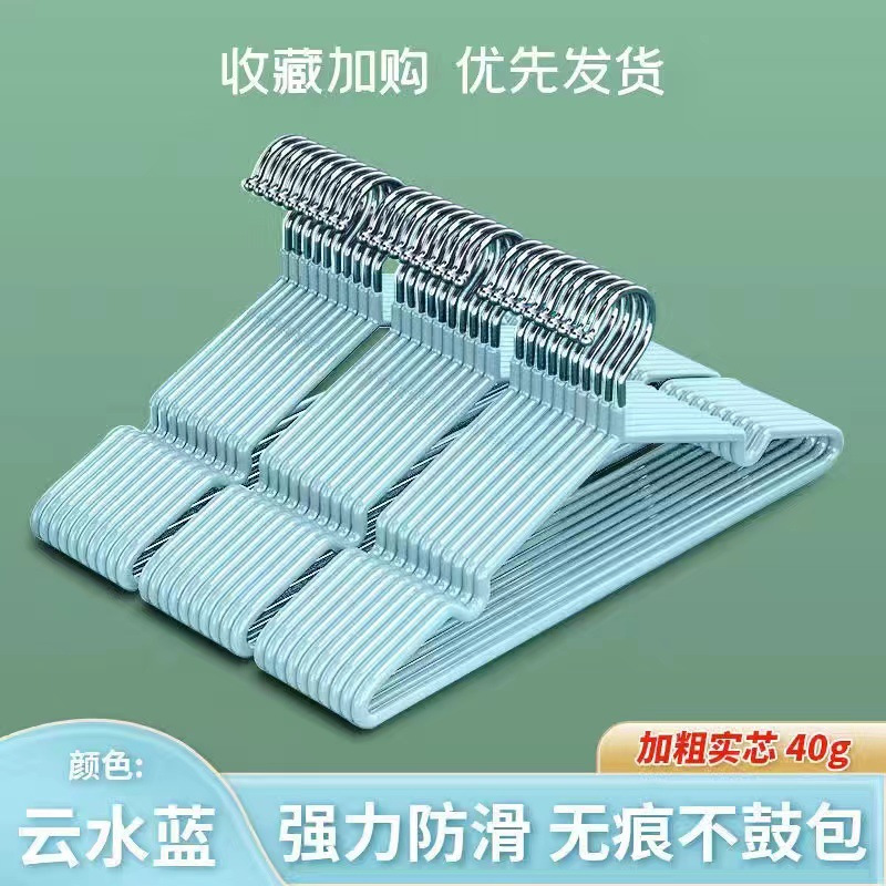 [补贴10%]防滑衣撑不锈钢成年人加粗衣架挂衣家用凉衣架学生宿舍无痕防肩角高清大图