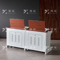 臻远 ZY4012414 隐藏式翻转电脑桌培训桌办公桌B款双人位