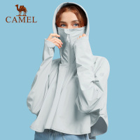 骆驼运动风衣女运动轻薄透气披肩斗篷防紫外线皮肤衣