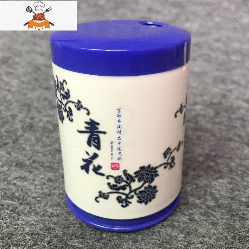 [5个装]塑料青花仿瓷牙签筒餐厅饭店牙签盒调料粉瓶家用中国风 敬平 青花牙签瓶蓝色5个高清大图