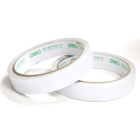 得力30402 高粘性棉纸双面胶 办公用品双面胶带 (18mm*10y) 16卷/袋