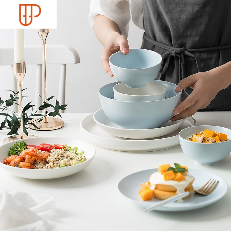 北欧ins碗碟套装家用简约碗盘网红餐具日式碗筷盘子组合套碗盘碟国泰