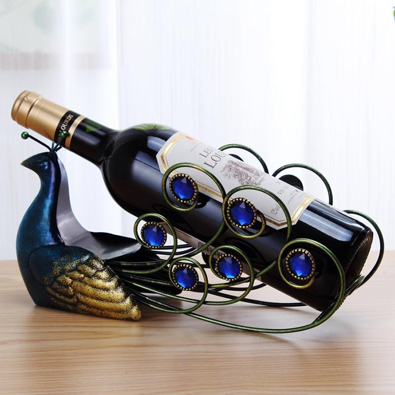 红酒架 欧式铁艺酒架 不锈钢酒托 酒瓶架 葡萄酒架 单瓶酒架 酒柜装饰摆件展示架 -蝴蝶兰款 酒架