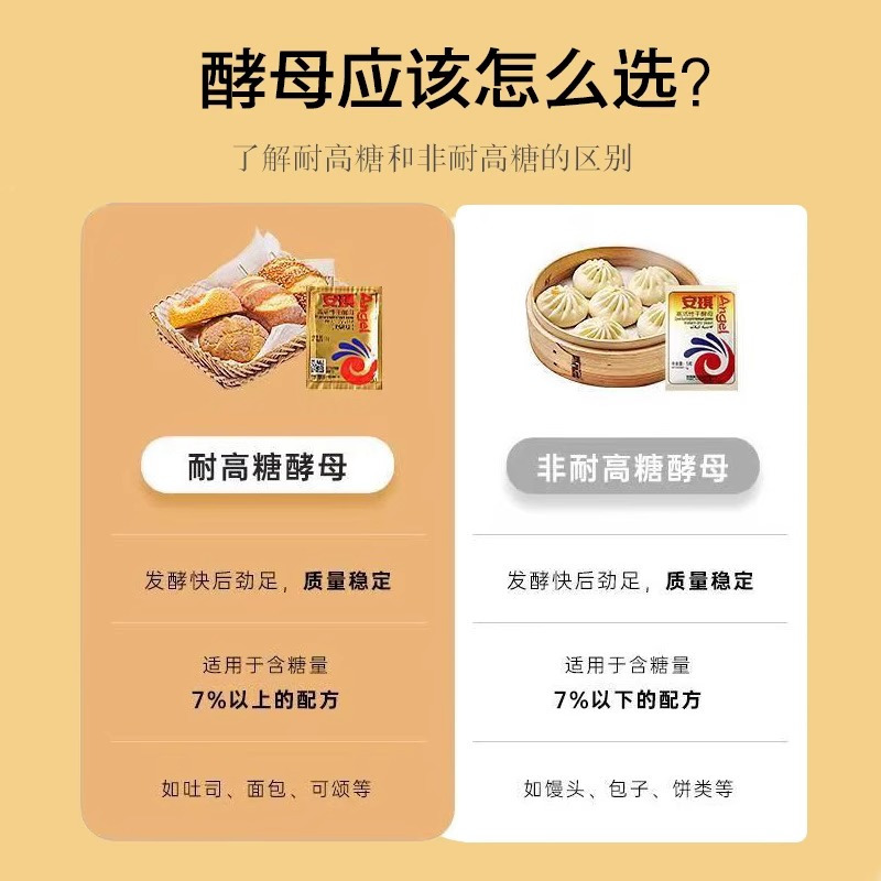 安琪金装耐高糖酵母5g*10袋家用高活性发面粉包子馒头面包蛋糕