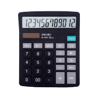 得力837 双电源轻便桌面计算器 12位大屏桌面计算机6台/组 黑色