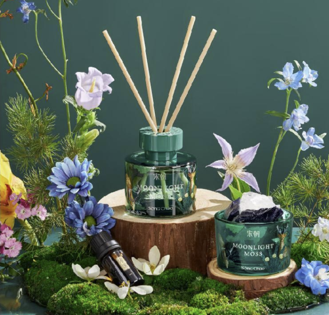 宋朝312-SC繁花之境扩香石礼盒系列-1繁花之境香薰+扩香石礼盒-月照青苔高清大图