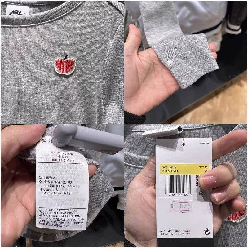 NIKE耐克长袖T恤运动休闲舒适针织圆领女装HV8728-063 C