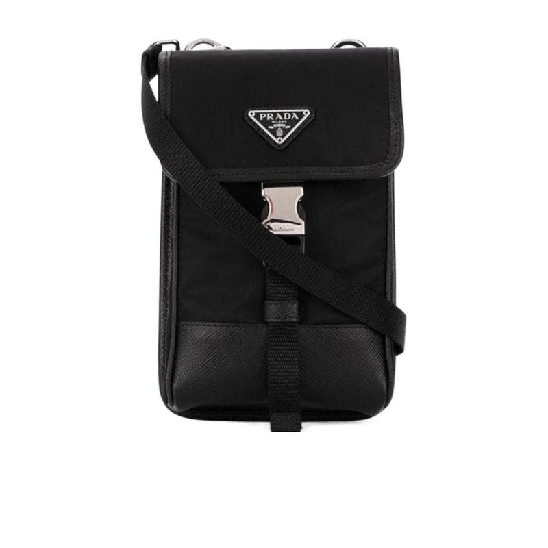 普拉达(PRADA)男士多功能商务休闲百搭织物皮革单肩斜挎包高清大图