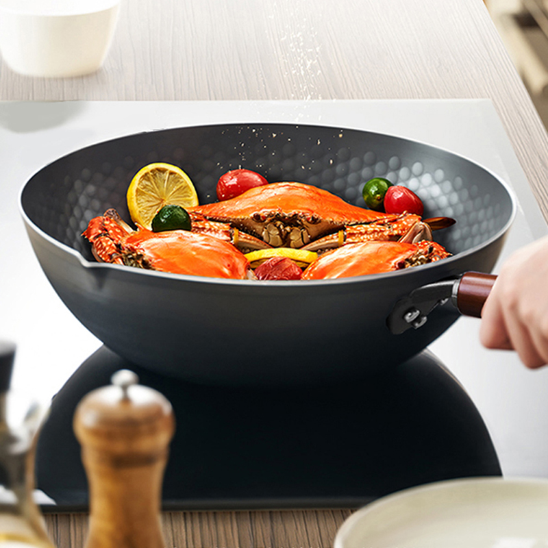 爱仕达铸铁炒锅CF32A5J高纯铁无涂层锈不了燃气电磁炉通用32cm高清大图