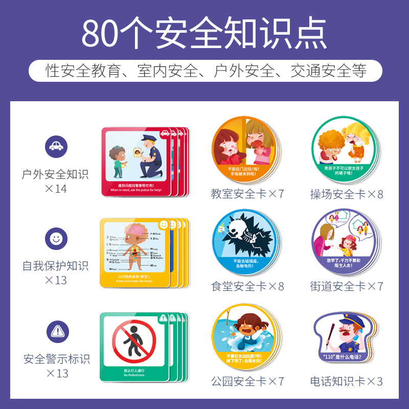 TOI图益安全小达人儿童安全意识益智桌面亲子游戏玩具男孩女孩生日六一礼物