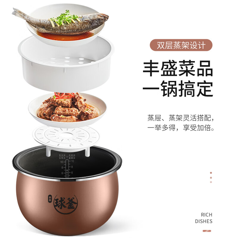 苏泊尔(SUPOR) 电饭煲电饭锅IH电磁加热智能预约5L触摸操控精铁球釜家用智能 SF50HC750高清大图