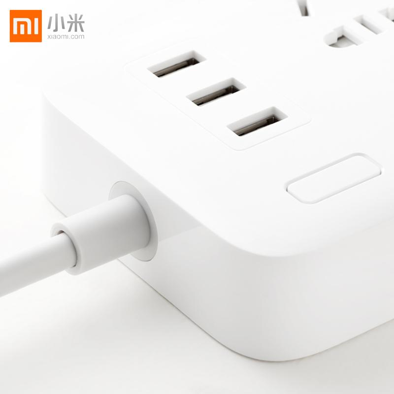 [官方旗舰店]小米3USB接口+6孔位 2A快充 插线板/插排/插座 六位基础版(含3口USB 5V 2A充电)1.8米