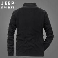 JEEP SPIRIT吉普新款男士卫衣防风立领抓绒上衣百搭款开衫外套有5XL大码