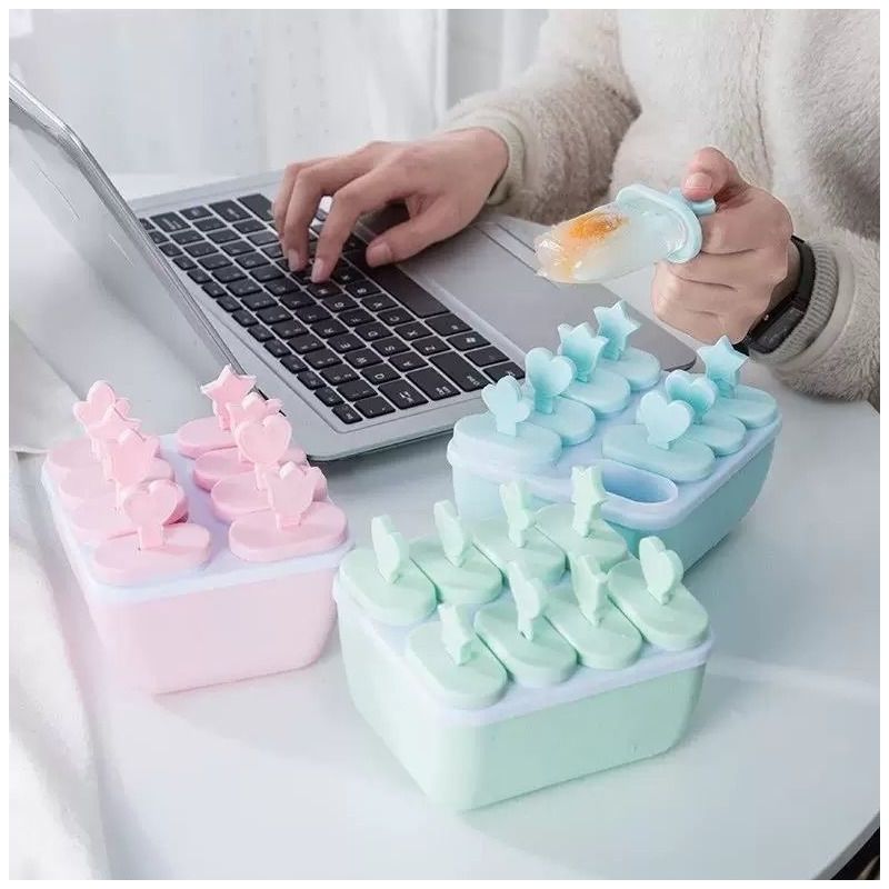 雪糕模具可爱卡通冰淇淋diy自制做冰棒冰棍冰块家用模具|菠萝款[防尘盖+3只雪糕签]+卐發財