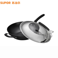苏泊尔（SUPOR）EC32LF09炒锅 铸铁真不锈健康铁锅 可立盖 明火电磁炉通用直径32cm