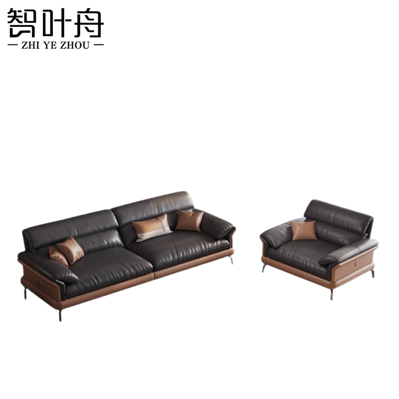 智叶舟接待沙发组合2700*900*840mm(4+1)套高清大图