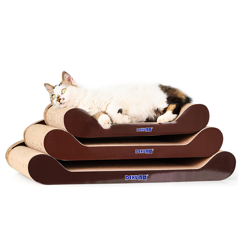 得酷(deku) 沙发型猫抓板 咖啡色加大逗猫玩具