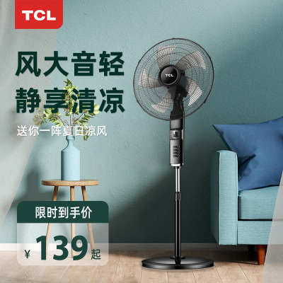TCL电风扇家用立式俯仰调节定时摇头直径450mm大扇叶落地扇TFS4520GDXIN