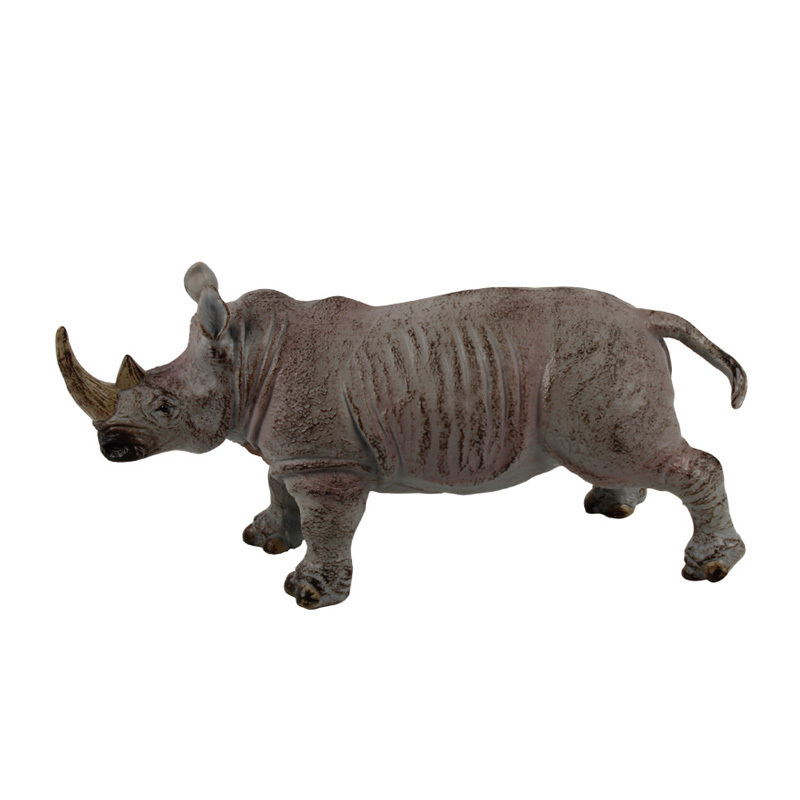 大象恐龙霸王龙狗马羊北极熊鳄鱼海洋动物套装玩具模型 11寸犀牛x133